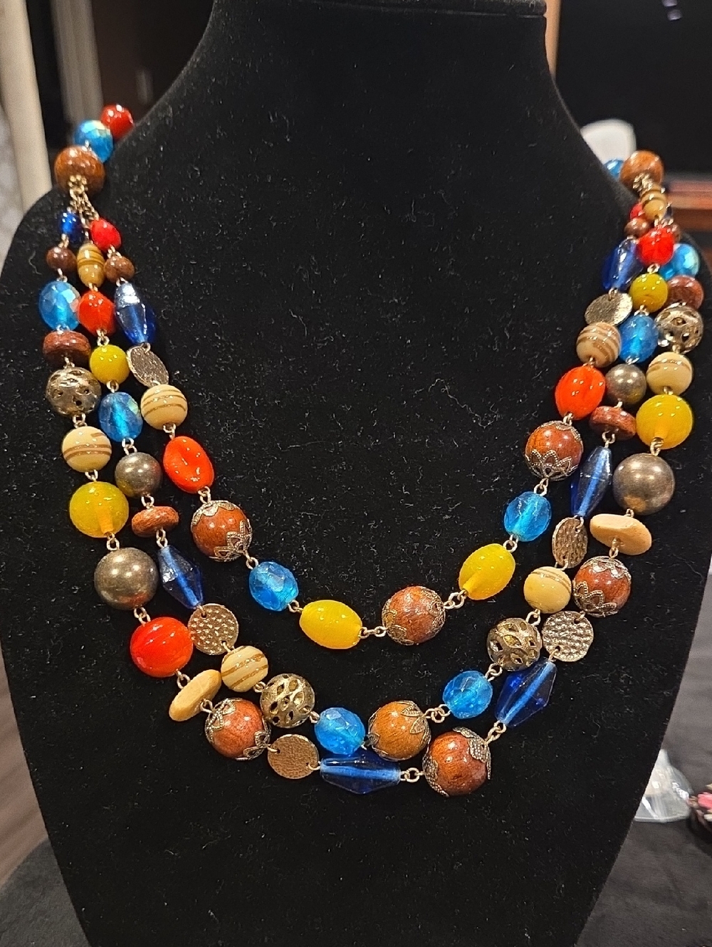 Multicolor Beaded Layered Statement Necklace - Women Jewelry